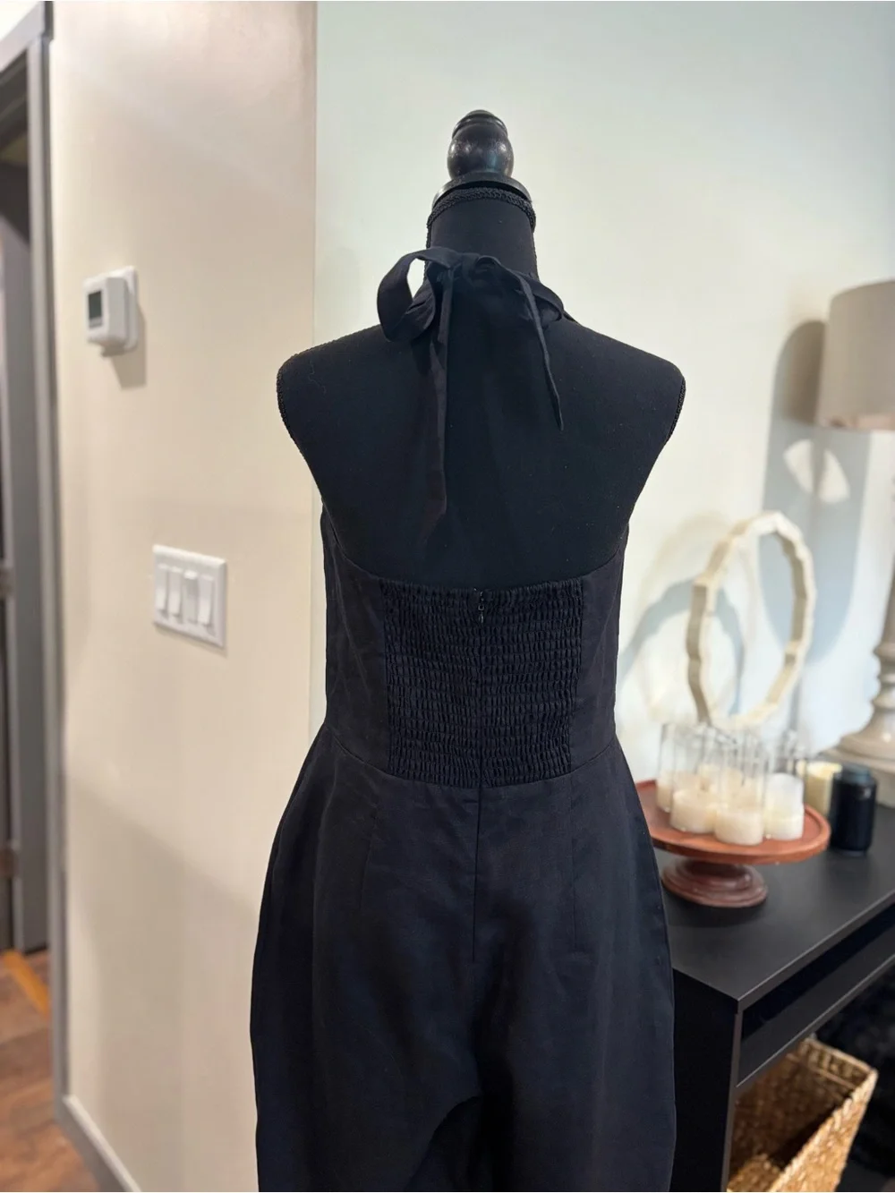 NWOT Reformation Malika Linen Jumpsuit in Black Size 8
